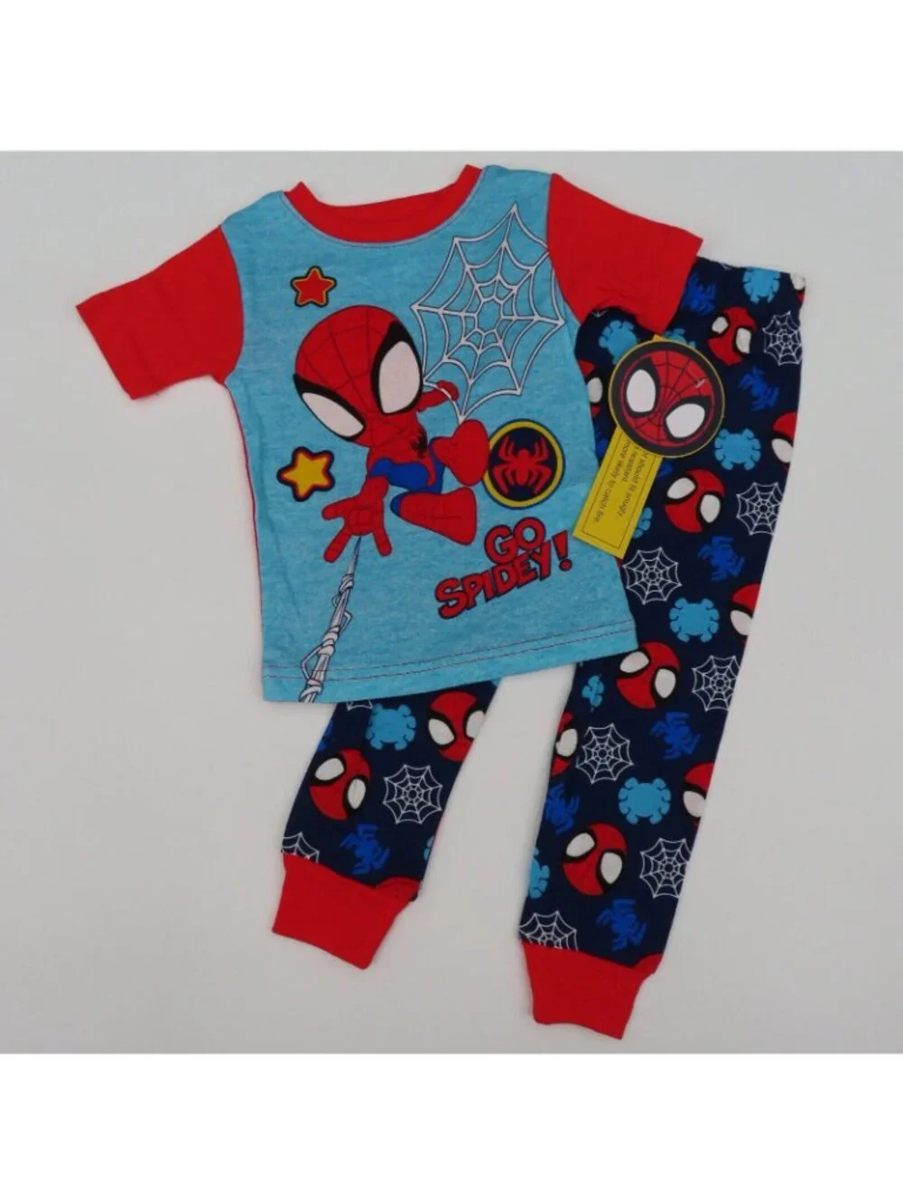 NEW Disney Junior Go Spidey 3T Toddler Boys Blue Red PJs Pajamas Set Shirt Pants